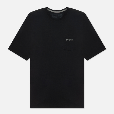 Мужская футболка Patagonia Line Logo Ridge Pocket Responsibili-Tee, цвет чёрный, размер L