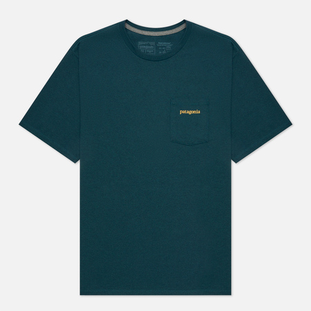 Мужская футболка Patagonia Line Logo Ridge Pocket Responsibili-Tee, цвет зелёный, размер S