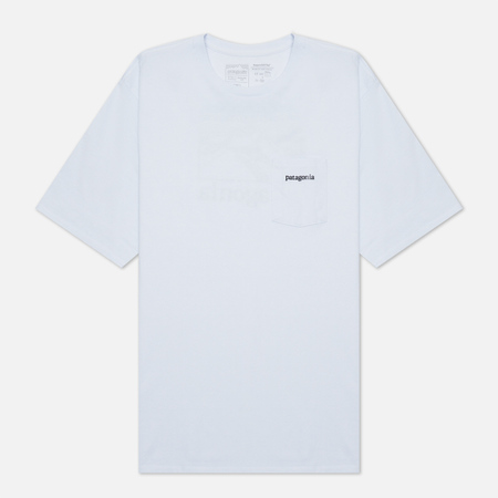 Мужская футболка Patagonia Line Logo Ridge Pocket Responsibili-Tee, цвет белый, размер M