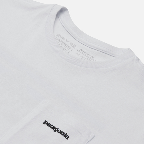 Мужская футболка Patagonia P-6 Logo Pocket Responsibili-Tee White