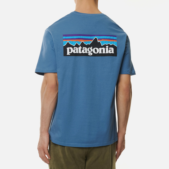 Мужская футболка Patagonia P-6 Logo Organic Pigeon Blue