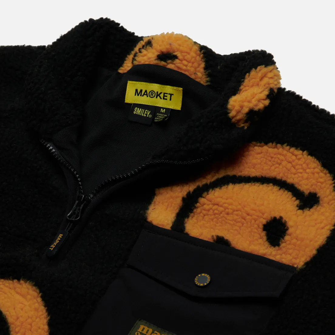 MARKET Мужская флисовая куртка Smiley All Over Print