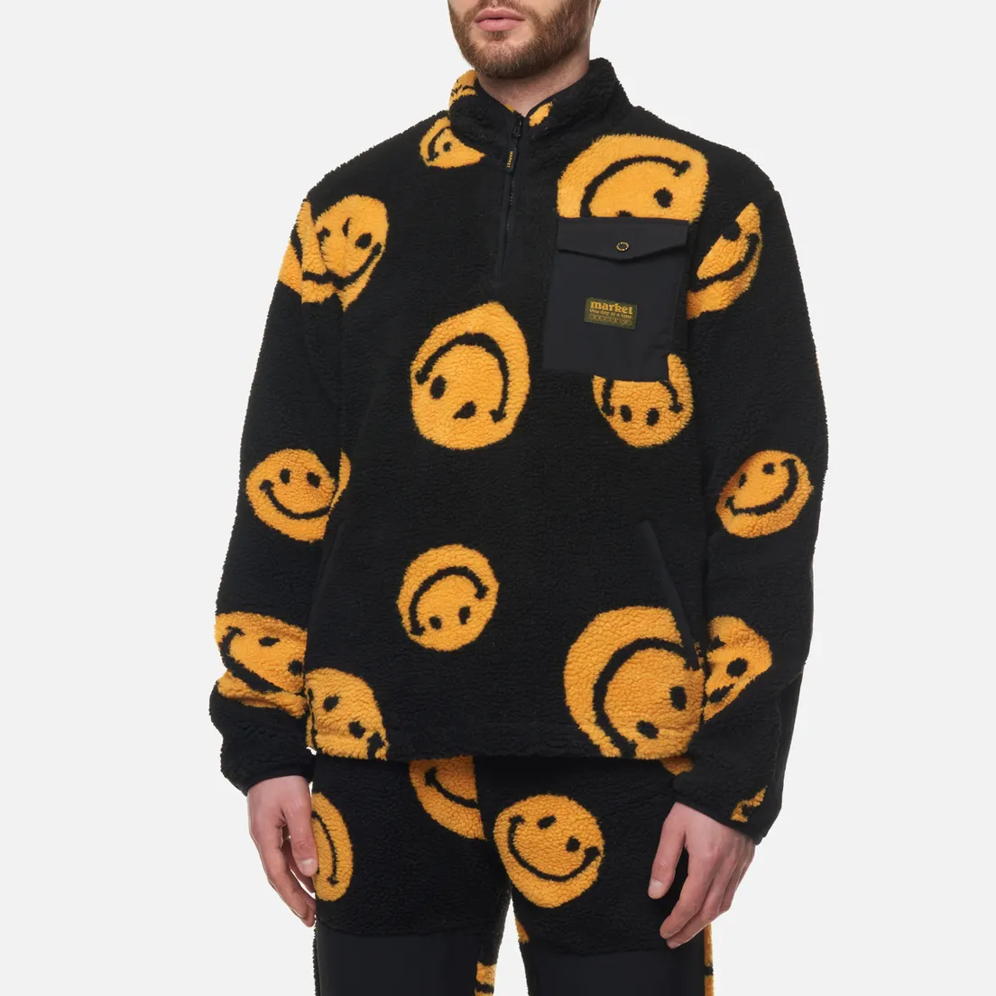 MARKET Мужская флисовая куртка Smiley All Over Print