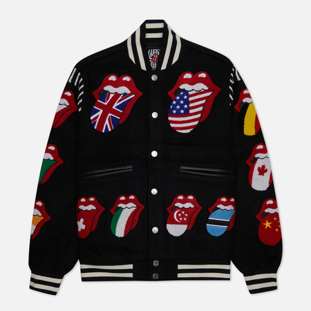 Мужская куртка бомбер MARKET x Rolling Stones World Flag Varsity, цвет чёрный, размер S