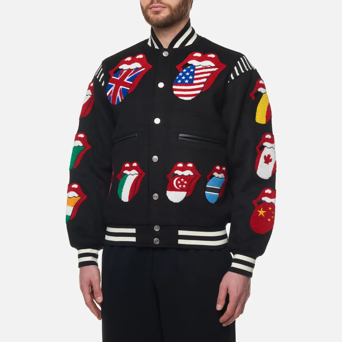 MARKET Мужская куртка бомбер x Rolling Stones World Flag Varsity