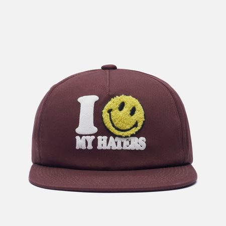 фото Кепка market smiley haters 5 panel, цвет бордовый