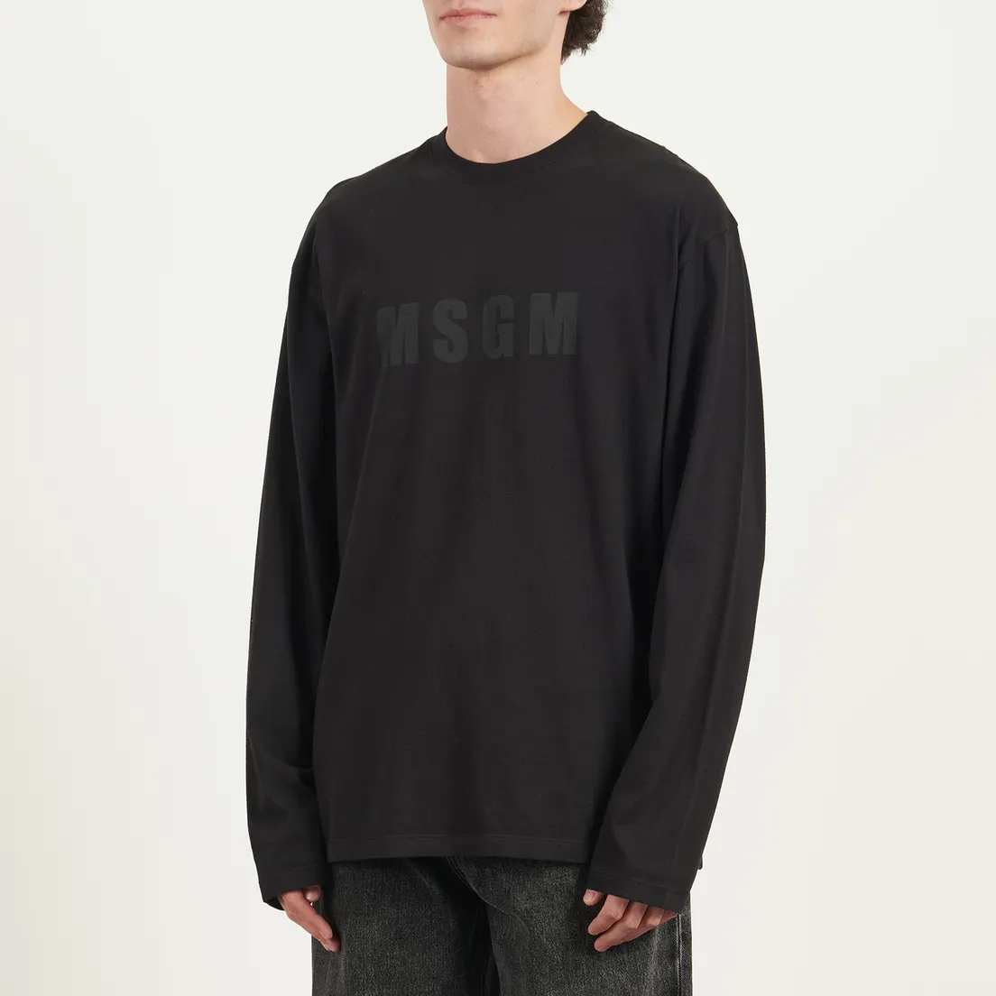 MSGM Мужской лонгслив MSGM Maxilogo Washed