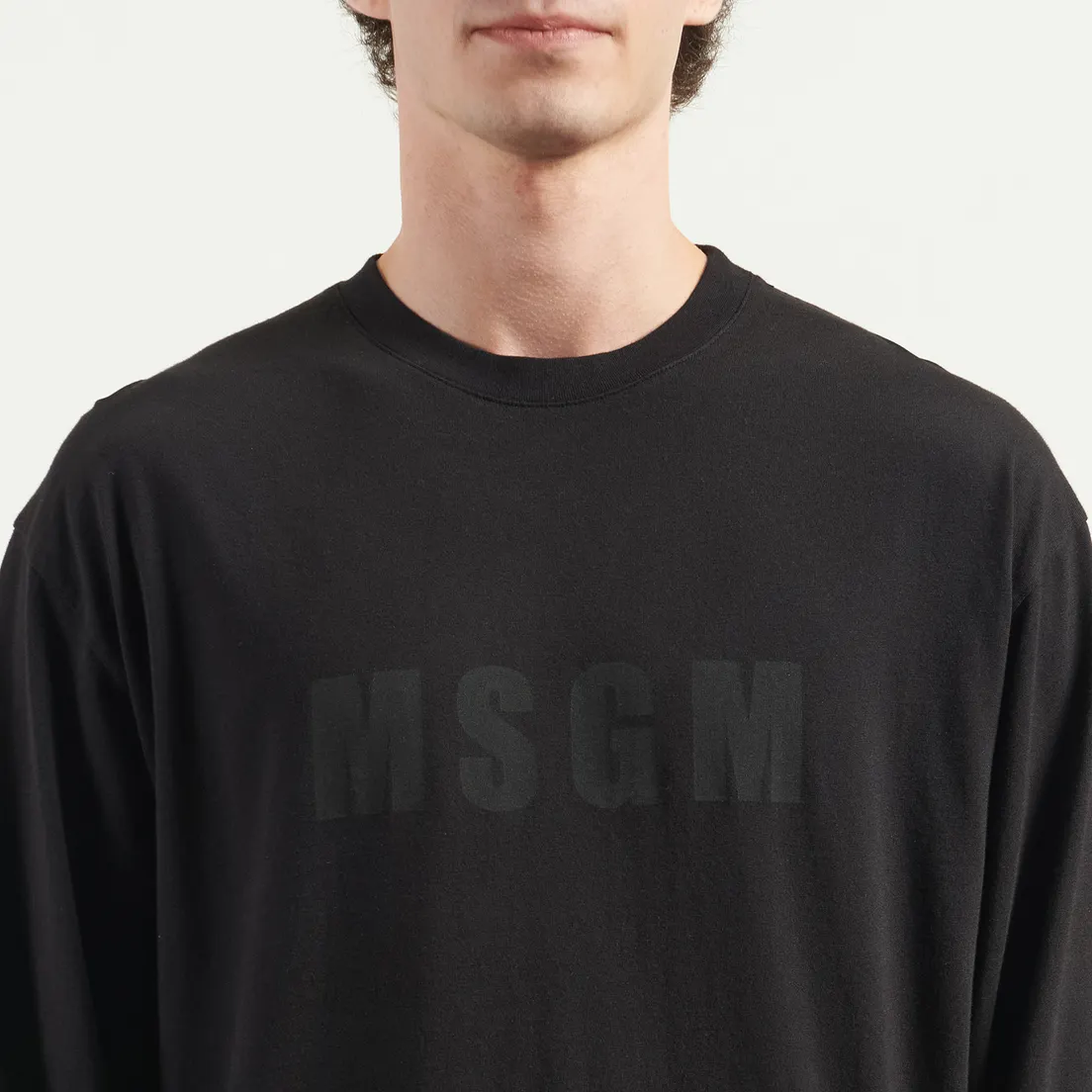 MSGM Мужской лонгслив MSGM Maxilogo Washed