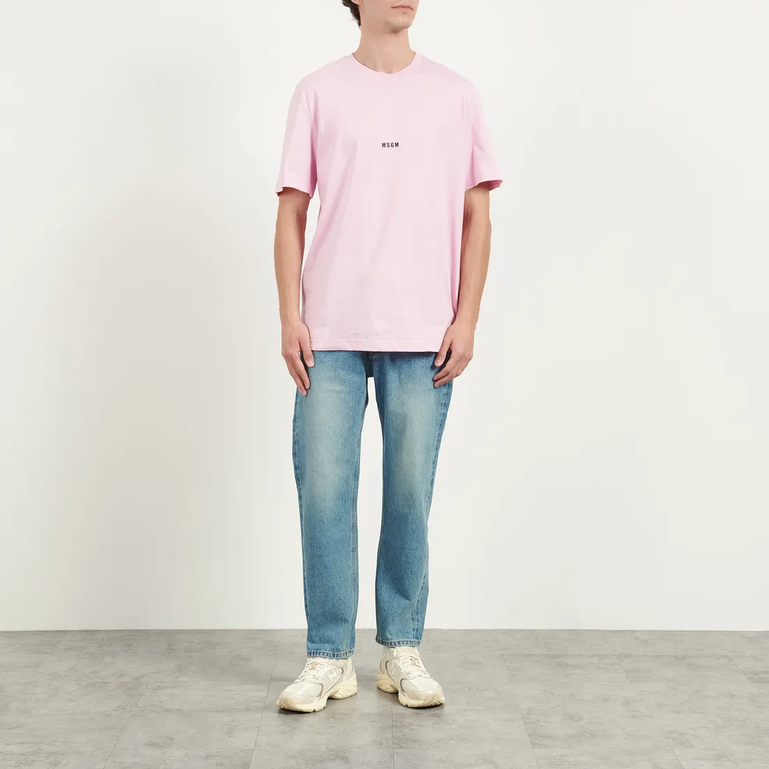 MSGM Мужская футболка MSGM Micrologo Print Cotton
