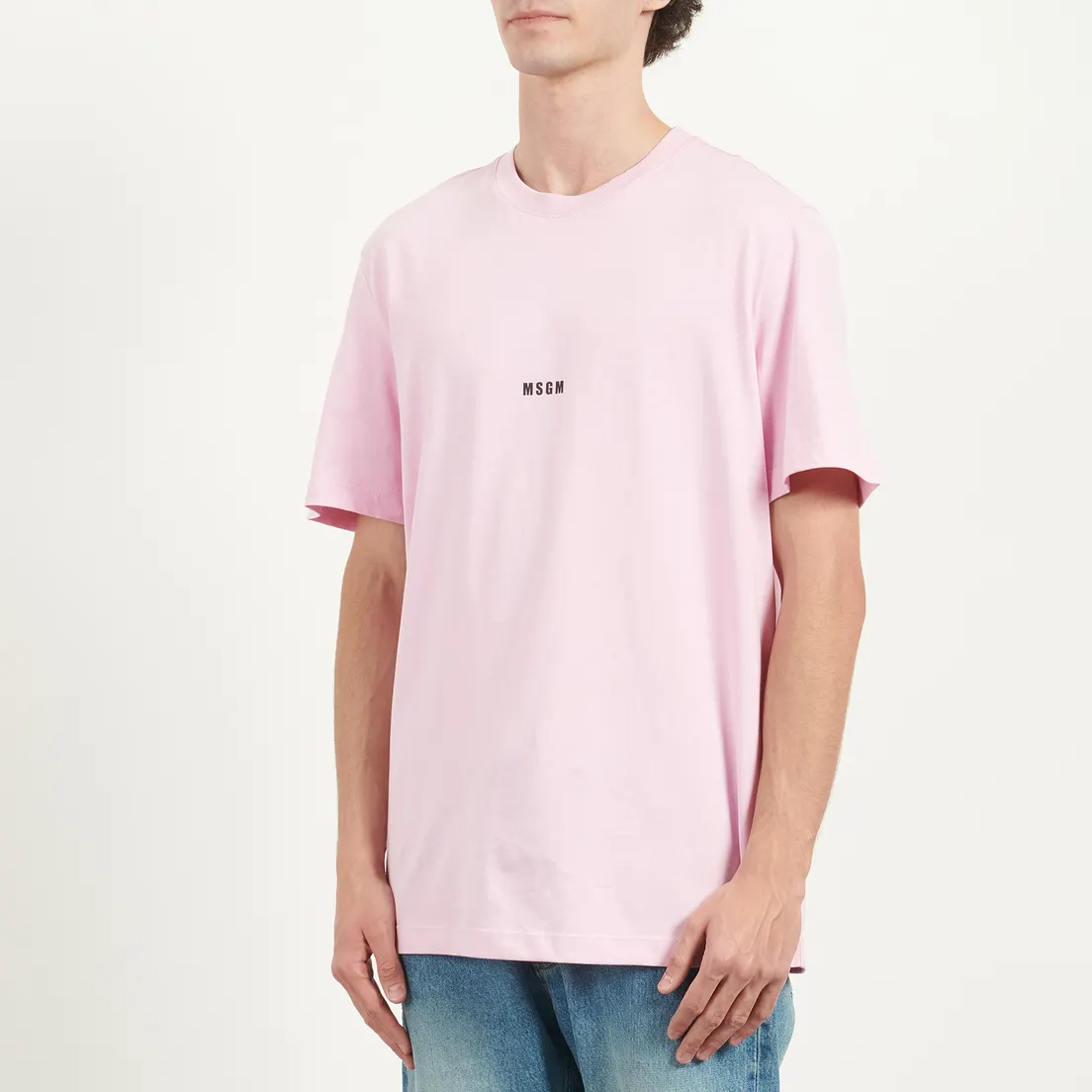 MSGM Мужская футболка MSGM Micrologo Print Cotton