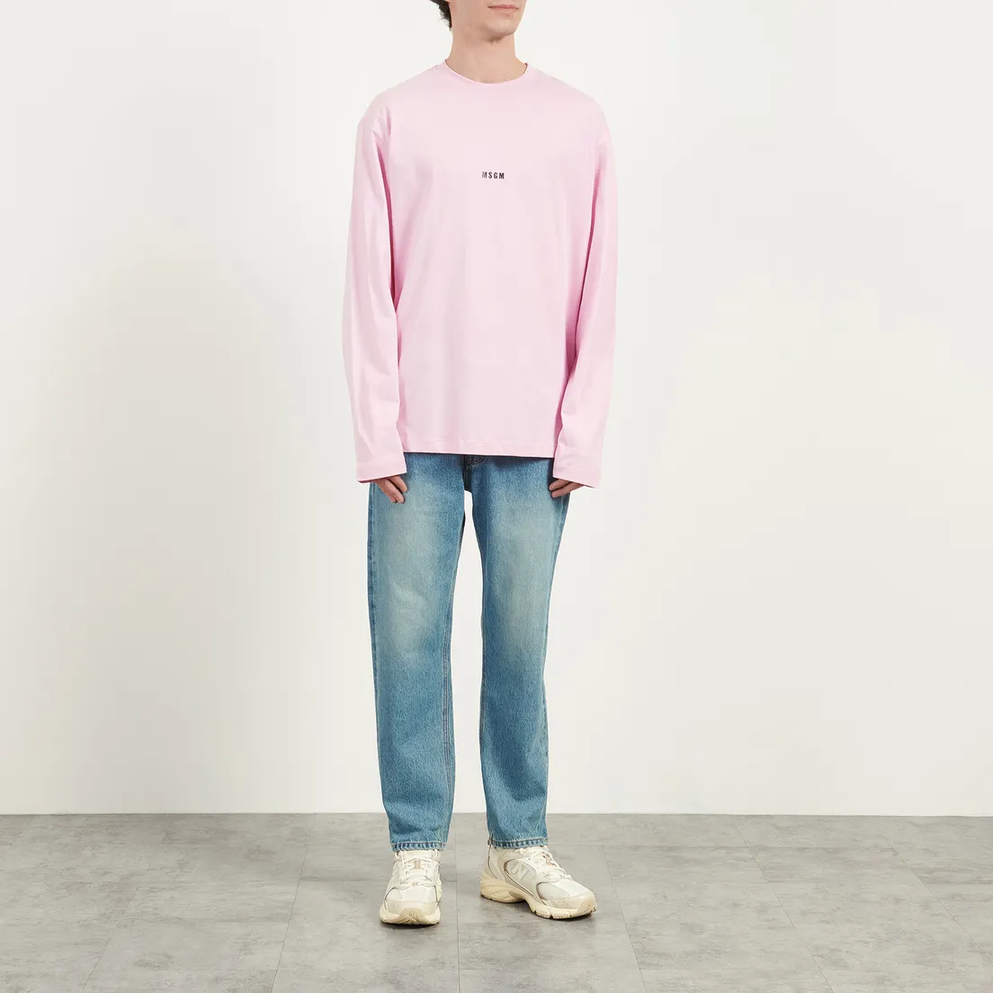 MSGM Мужской лонгслив MSGM Micrologo Print