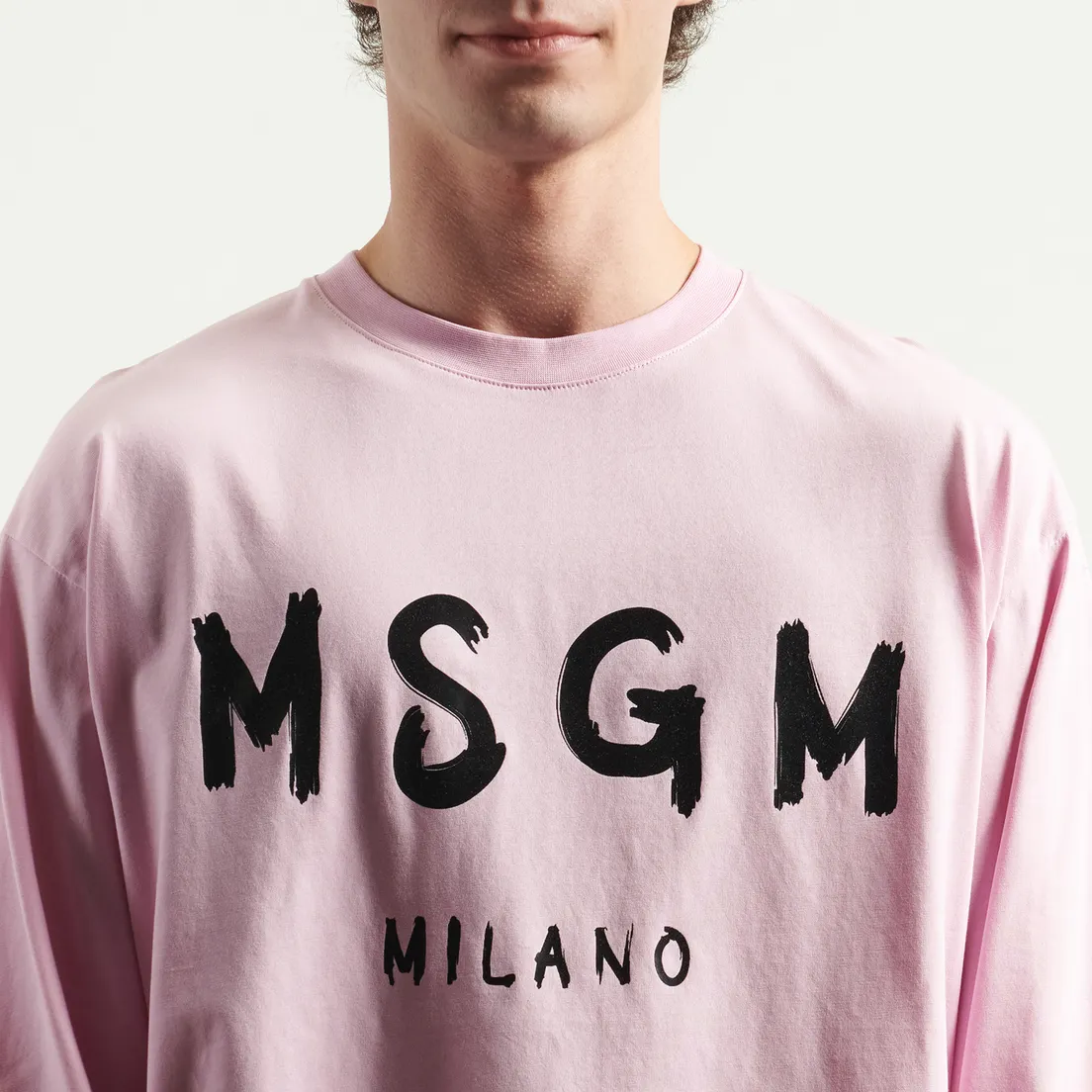 MSGM Мужской лонгслив MSGM Brush Stroke Print Logo