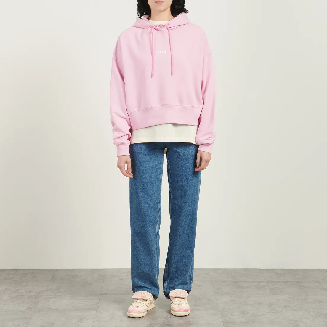 MSGM Женская толстовка MSGM Micrologo Print Hoodie