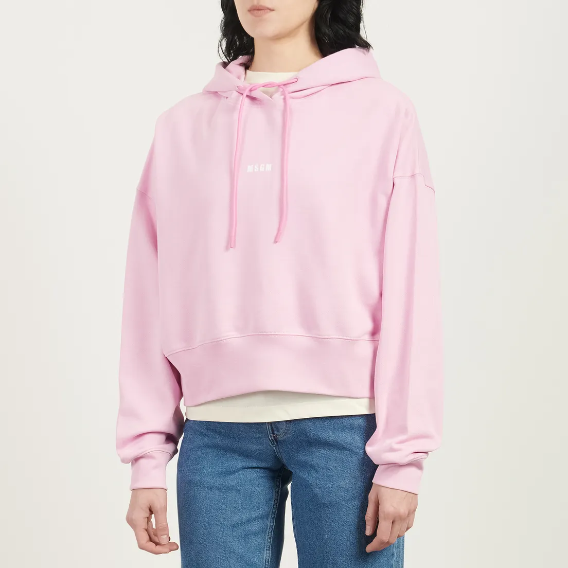 MSGM Женская толстовка MSGM Micrologo Print Hoodie