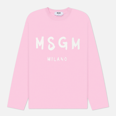 Женский лонгслив MSGM MSGM Brush Stroke Print Logo, цвет розовый, размер L