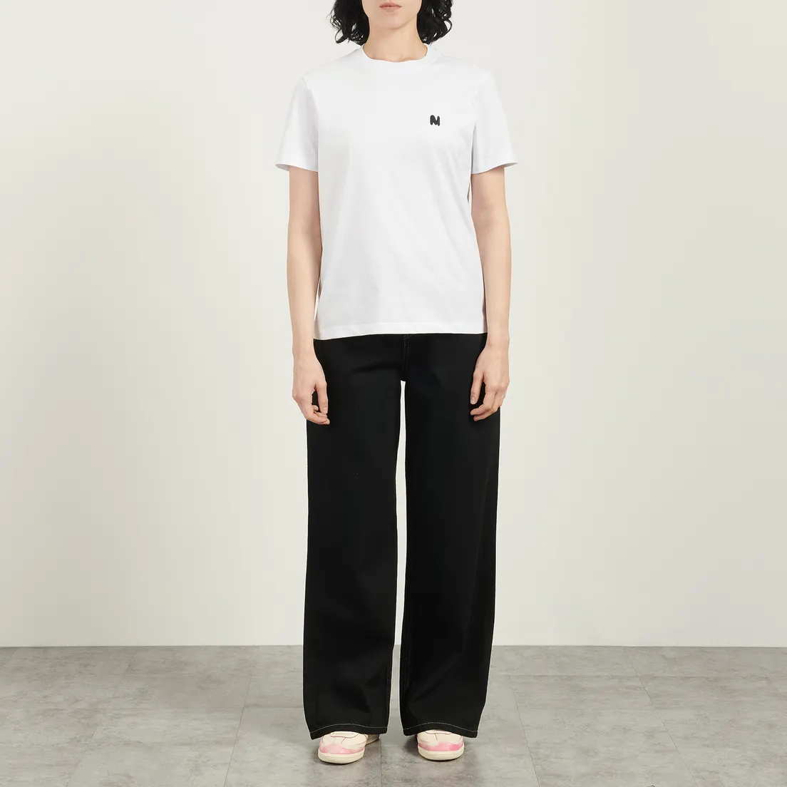 MSGM Женская футболка M Wave Black Embroidery