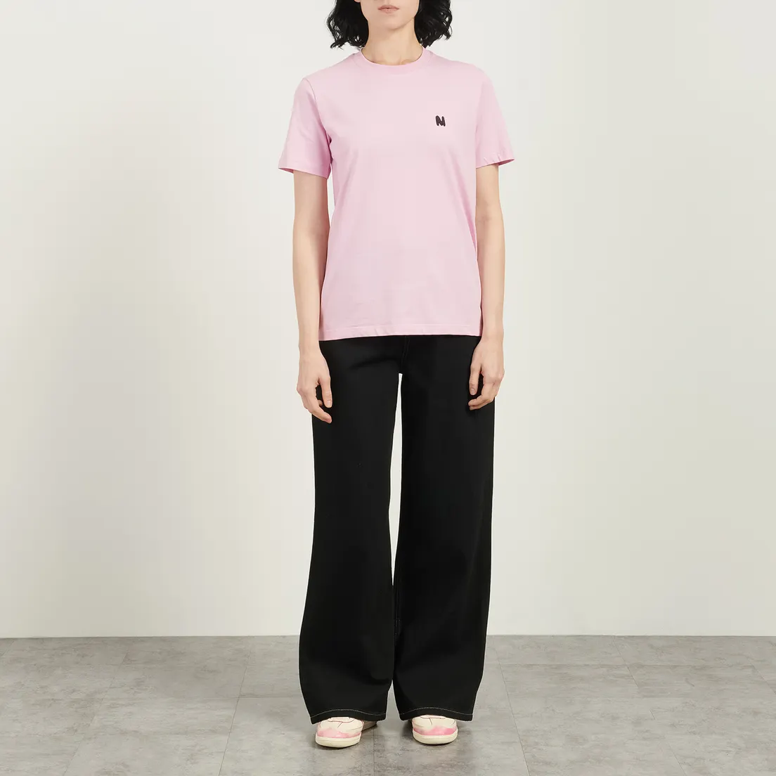 MSGM Женская футболка M Wave Black Embroidery