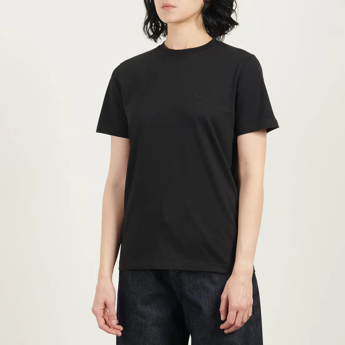 MSGM Женская футболка M Wave Black Embroidery