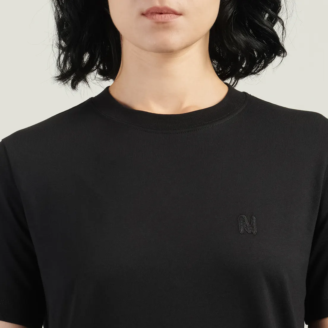 MSGM Женская футболка M Wave Black Embroidery