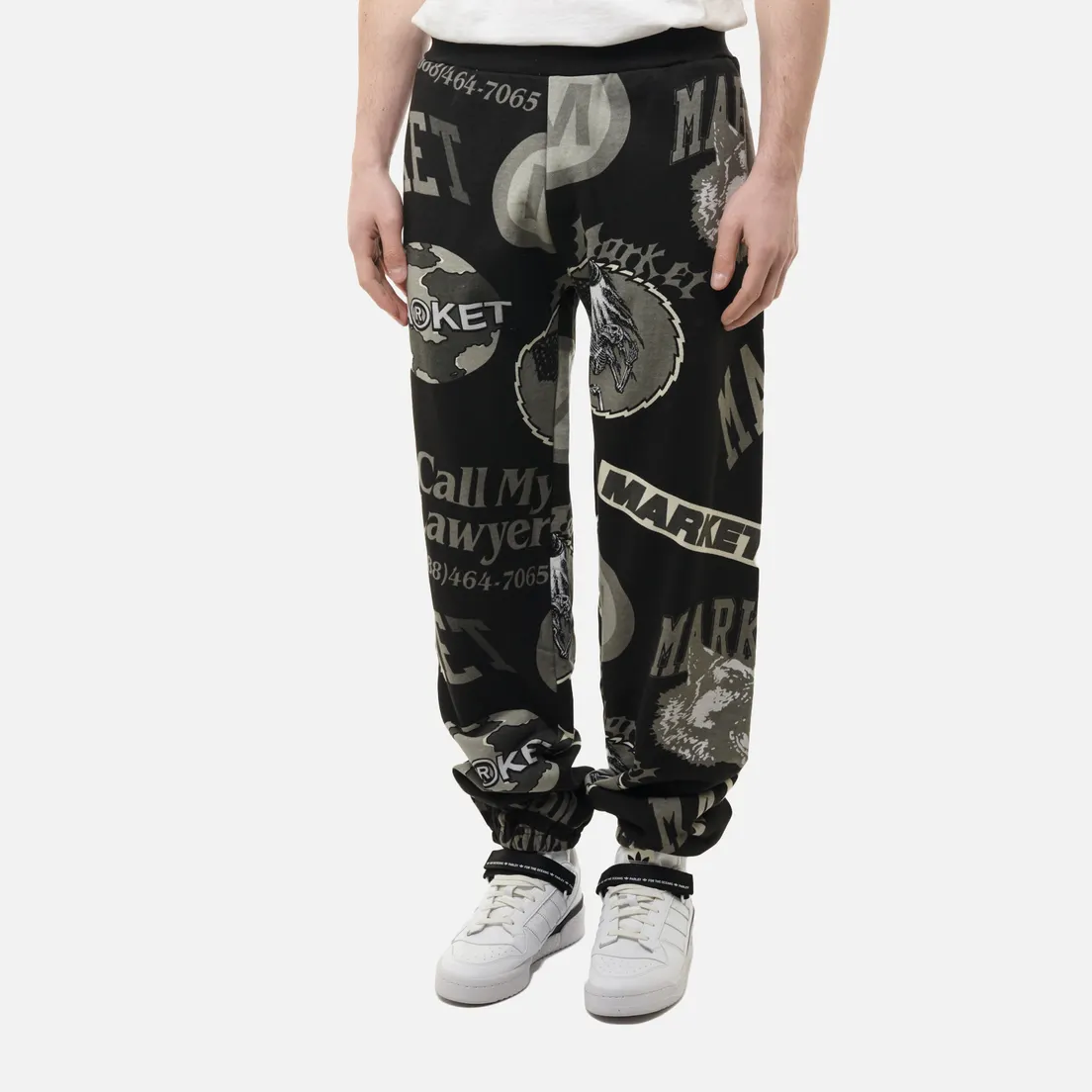 MARKET Мужские брюки Monogram All Over Print Grayscale