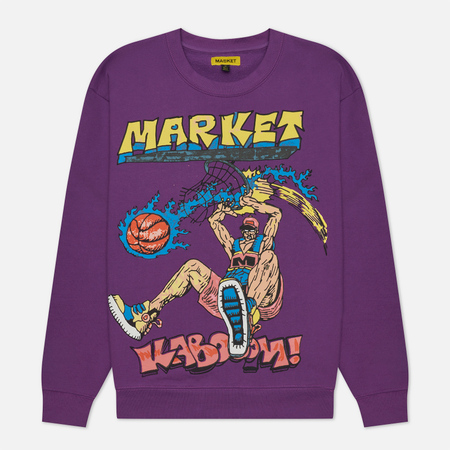 Мужская толстовка MARKET Slam Dunk Sketch Crew Neck, цвет фиолетовый, размер M