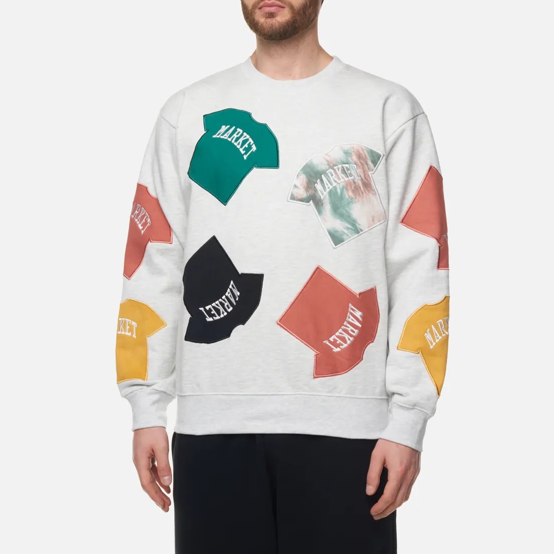 MARKET Мужская толстовка T-Shirt Patch Crew Neck