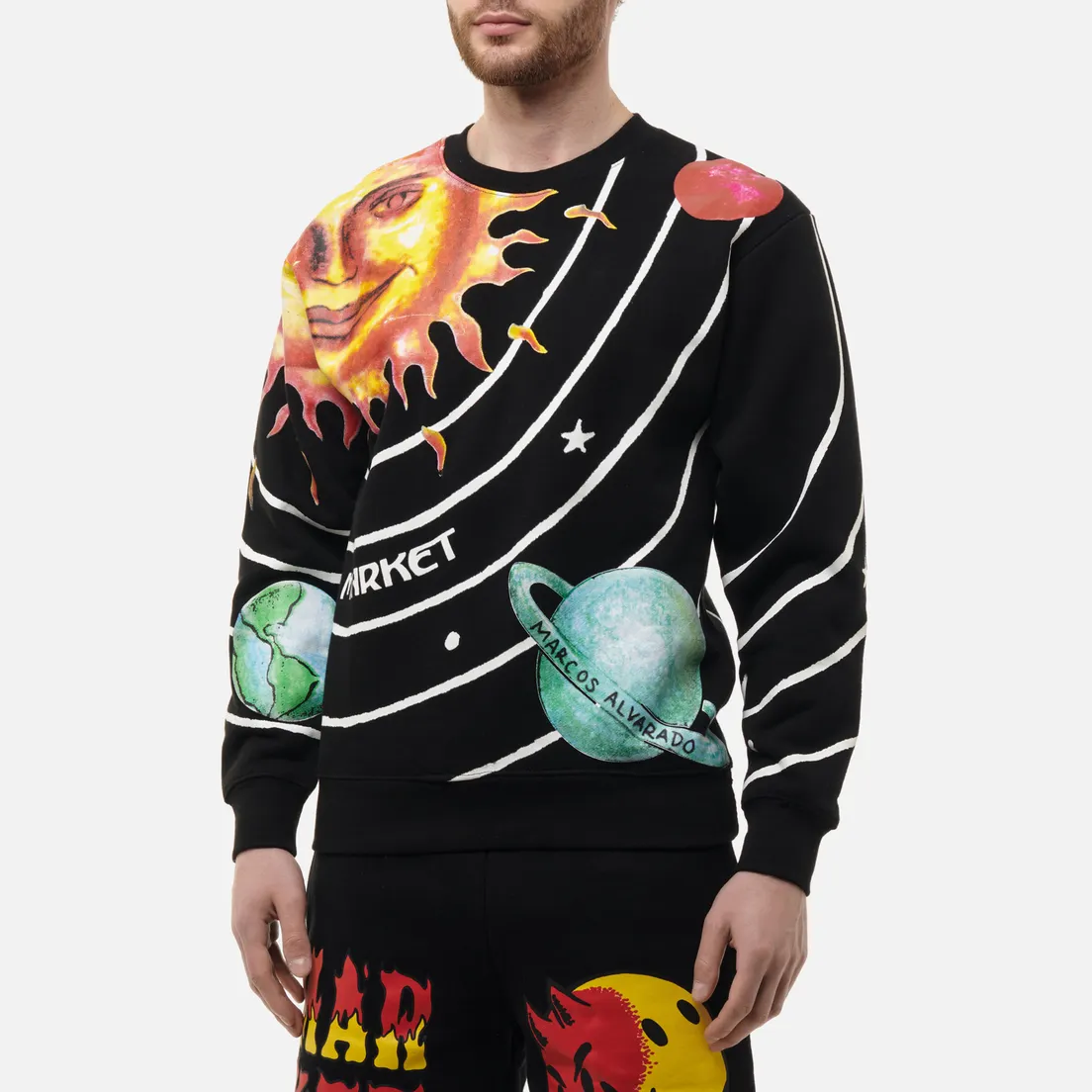MARKET Мужская толстовка Solar System All Over Print Crew Neck