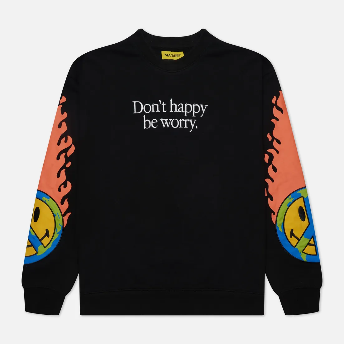 MARKET Мужская толстовка Smiley Earth On Fire Crew Neck