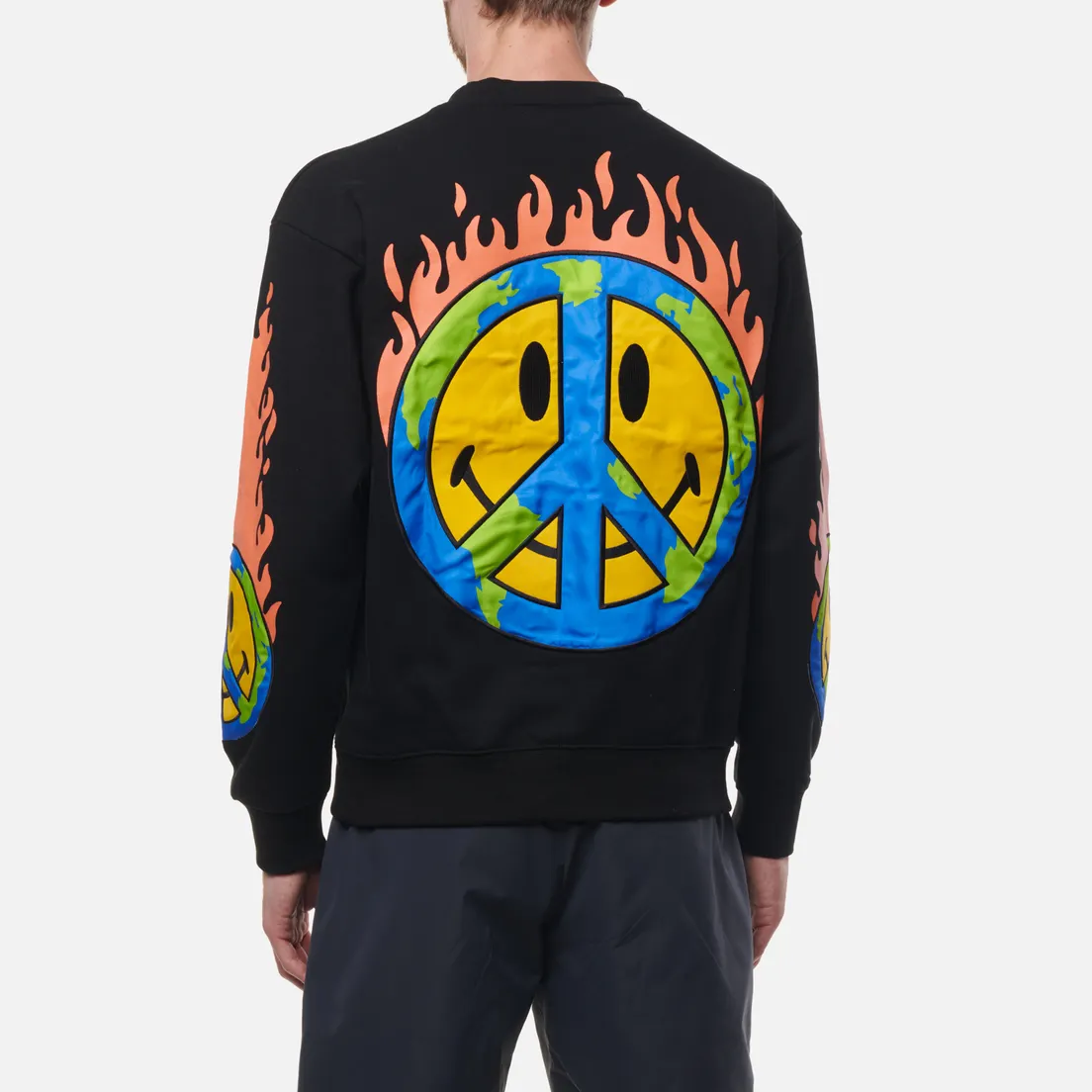 MARKET Мужская толстовка Smiley Earth On Fire Crew Neck