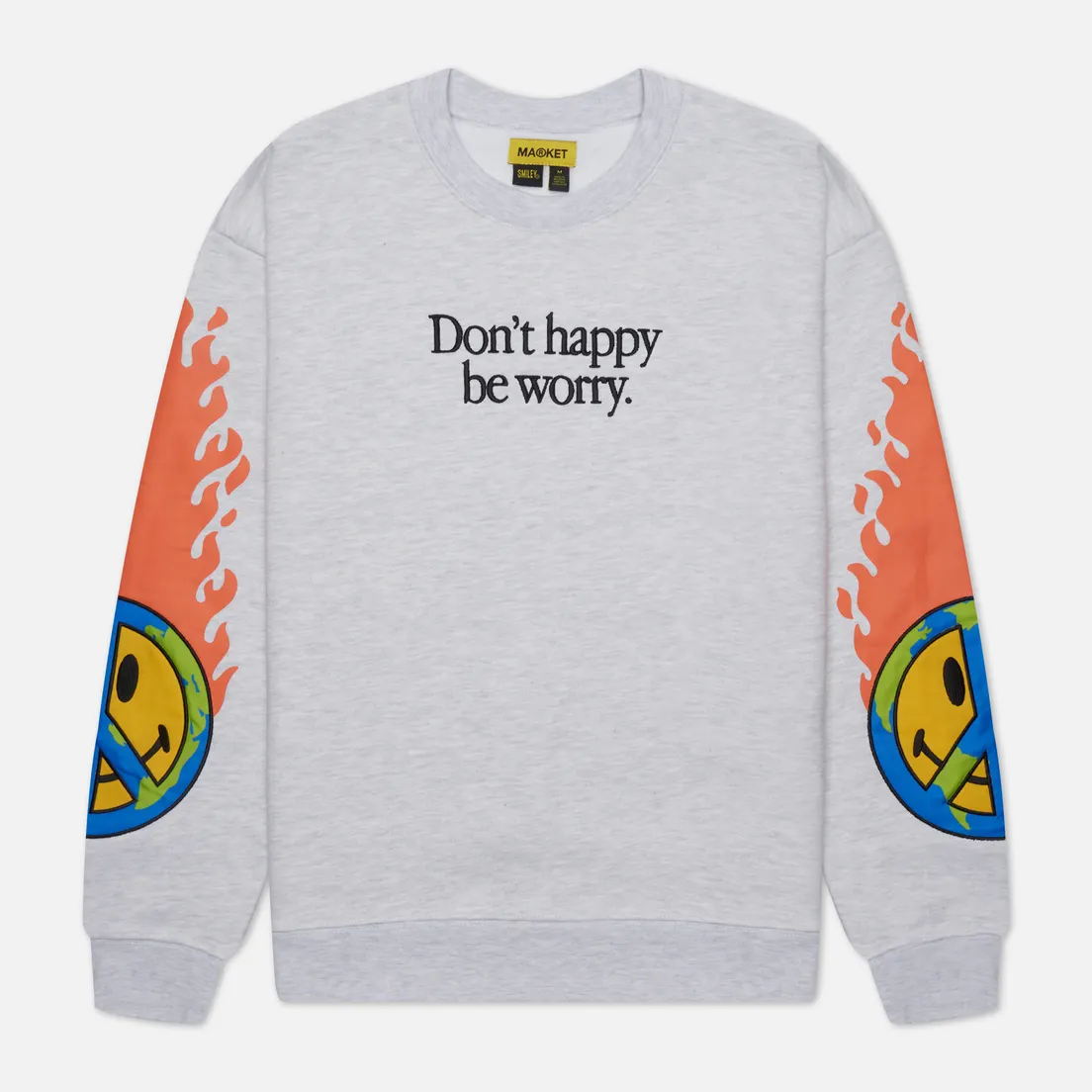 MARKET Мужская толстовка Smiley Earth On Fire Crew Neck