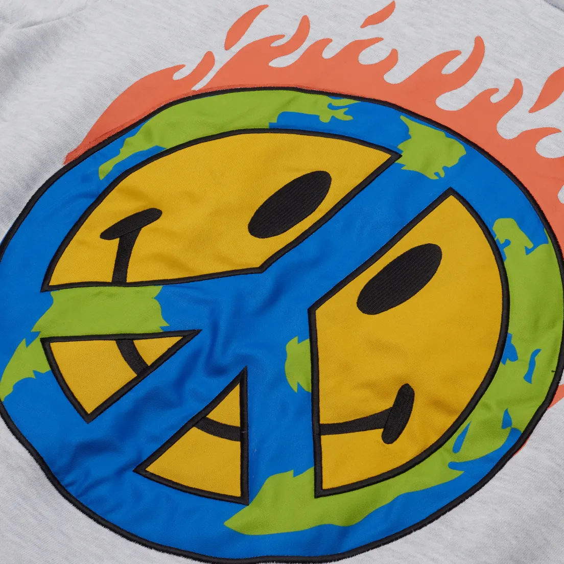 MARKET Мужская толстовка Smiley Earth On Fire Crew Neck