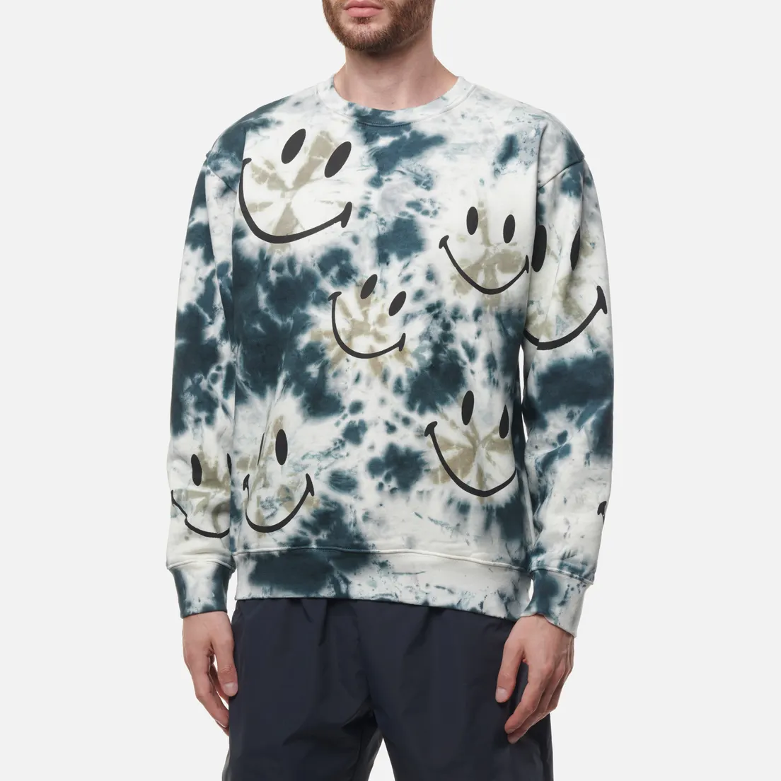 MARKET Мужская толстовка Smiley Shibori Dye Crew Neck