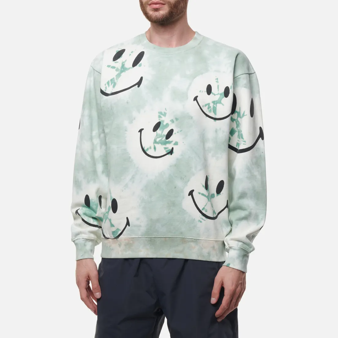 MARKET Мужская толстовка Smiley Shibori Dye Crew Neck