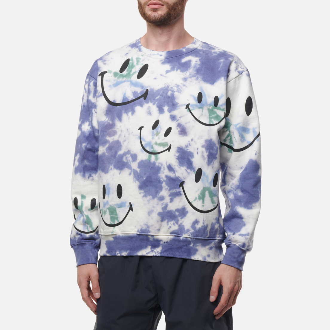 MARKET Мужская толстовка Smiley Shibori Dye Crew Neck