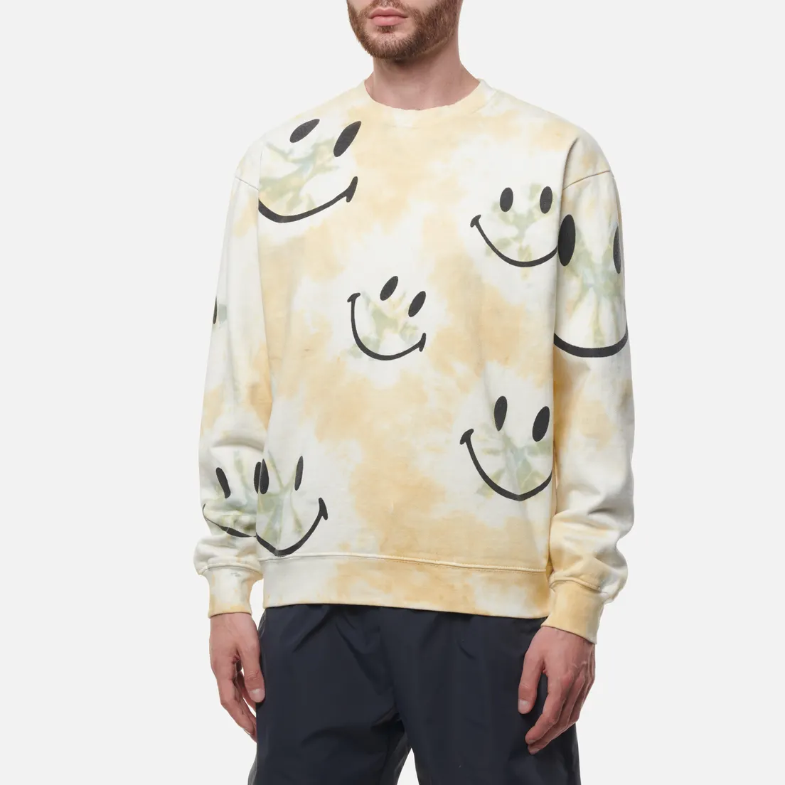 MARKET Мужская толстовка Smiley Shibori Dye Crew Neck