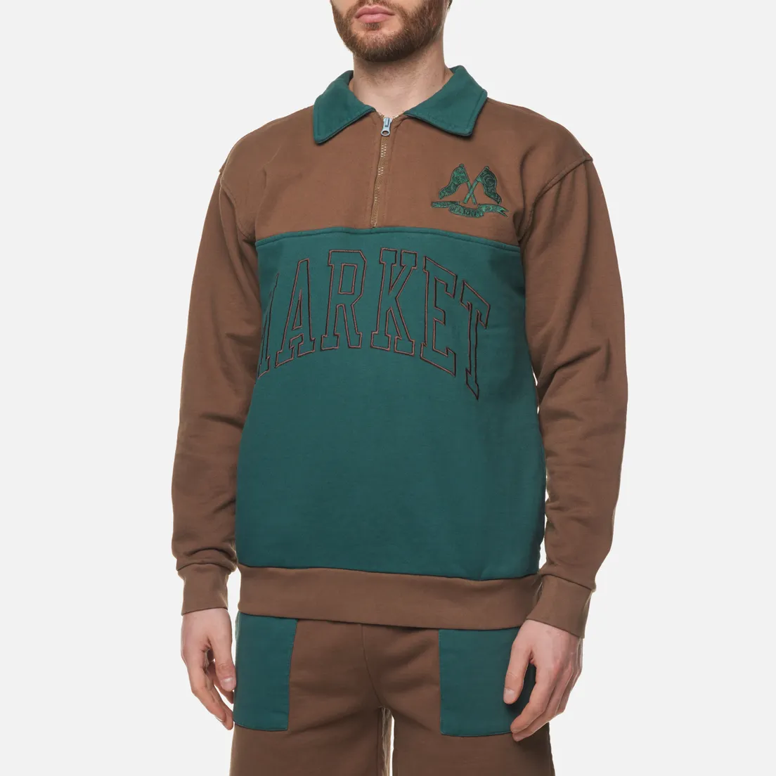 MARKET Мужская толстовка Half-Zip Rugby