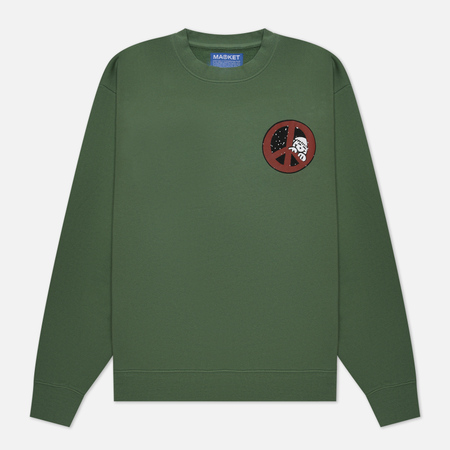 фото Мужская толстовка market peeking through crew neck, цвет зелёный, размер s