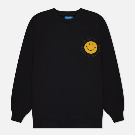 Мужская толстовка MARKET Smiley Vintage Wash Crew Neck, цвет чёрный, размер XXL