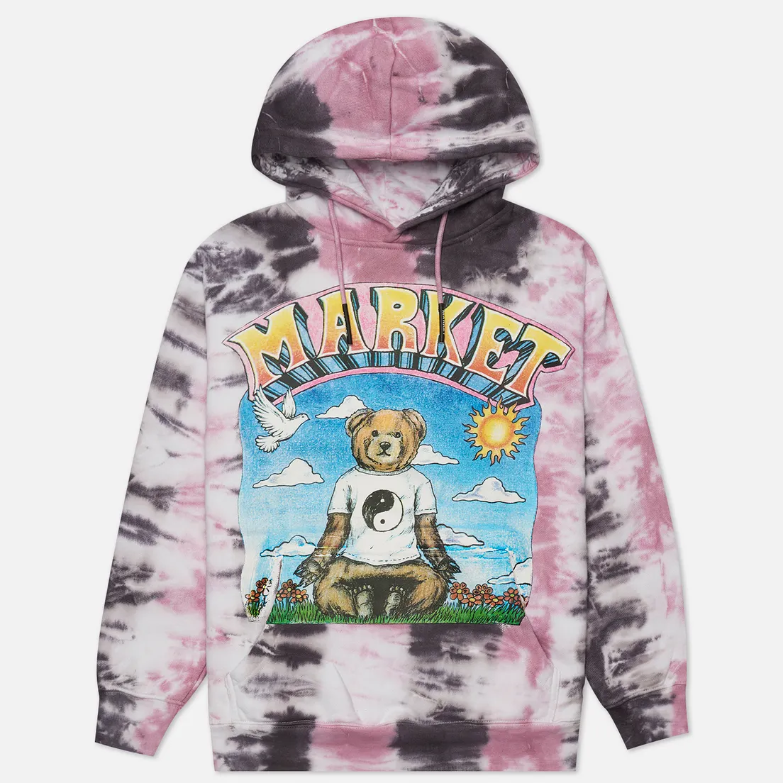 MARKET Мужская толстовка Namaste Bear Day And Night Tie-Dye Hoodie
