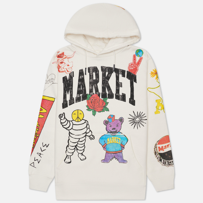 MARKET Varsity Hand-Drawn Hoodie woolrich varsity hoodie