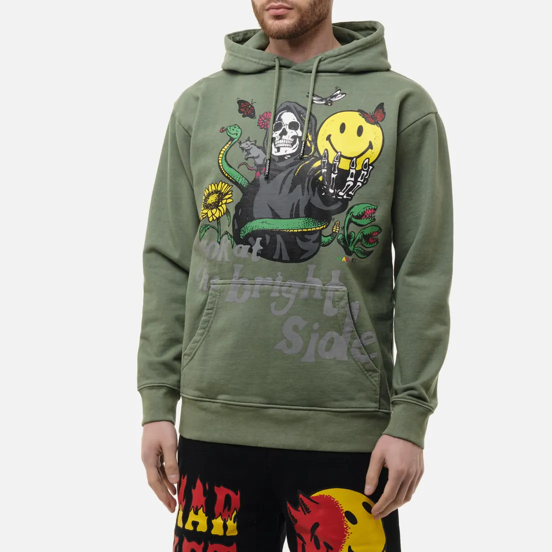 MARKET Мужская толстовка Smiley Look At The Bright Side Hoodie