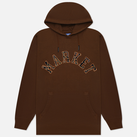 фото Мужская толстовка market rug dealer throwback arc hoodie, цвет коричневый, размер s