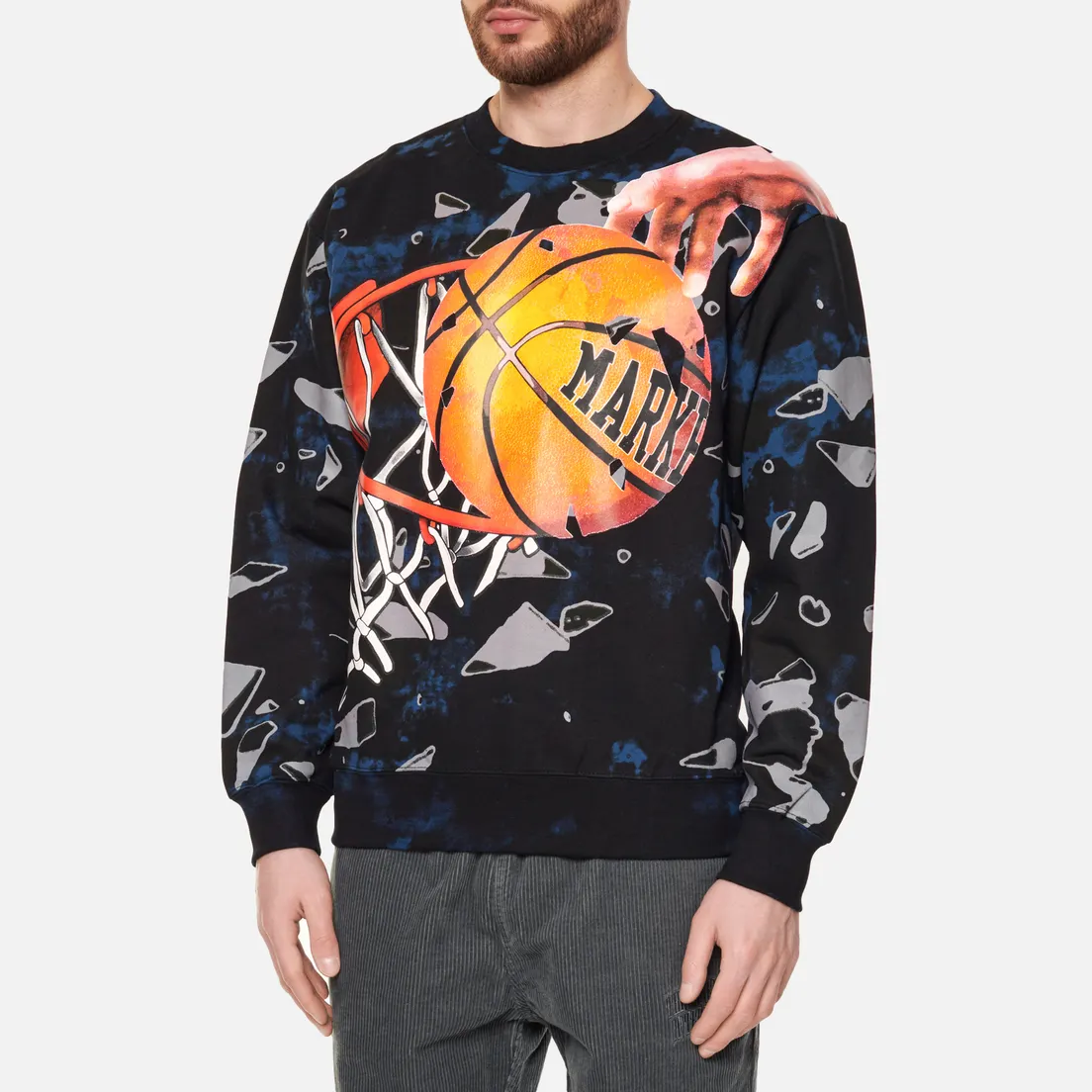MARKET Мужская толстовка Shattered Backboard Tie-Dye Crew Neck