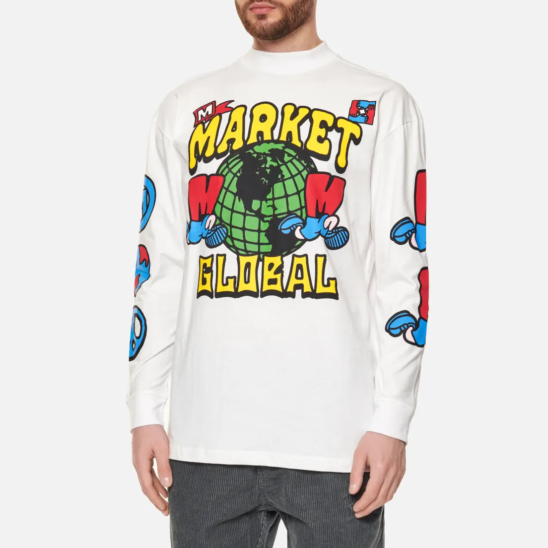 MARKET Мужской лонгслив Runs The World Mock Neck