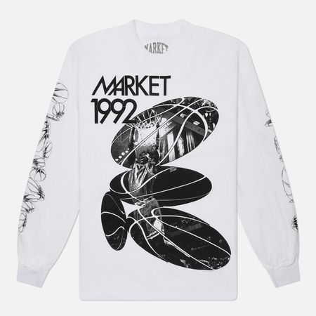  Brandshop Мужской лонгслив MARKET 1992, цвет белый, размер L