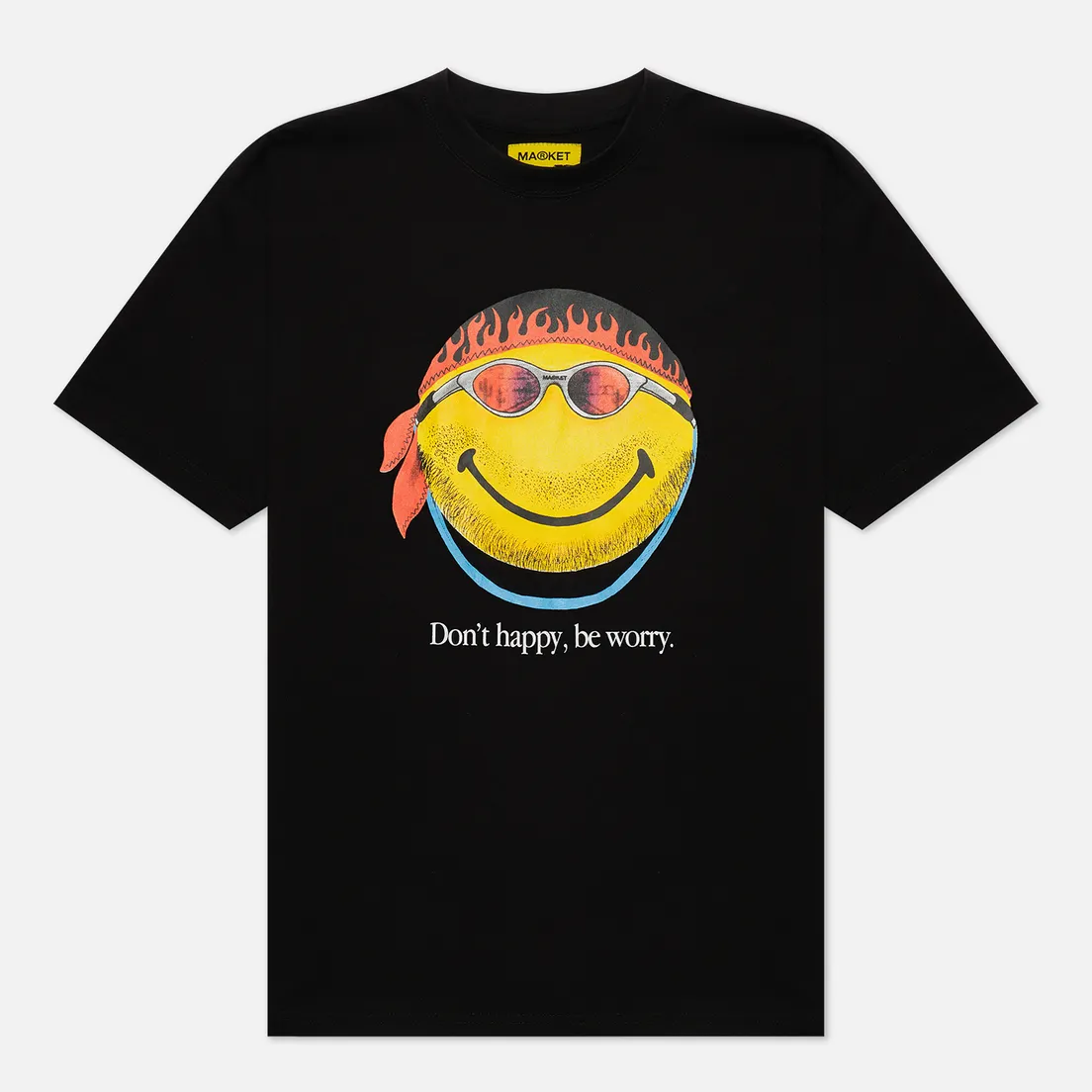 MARKET Мужская футболка Smiley Dont Happy Be Worry