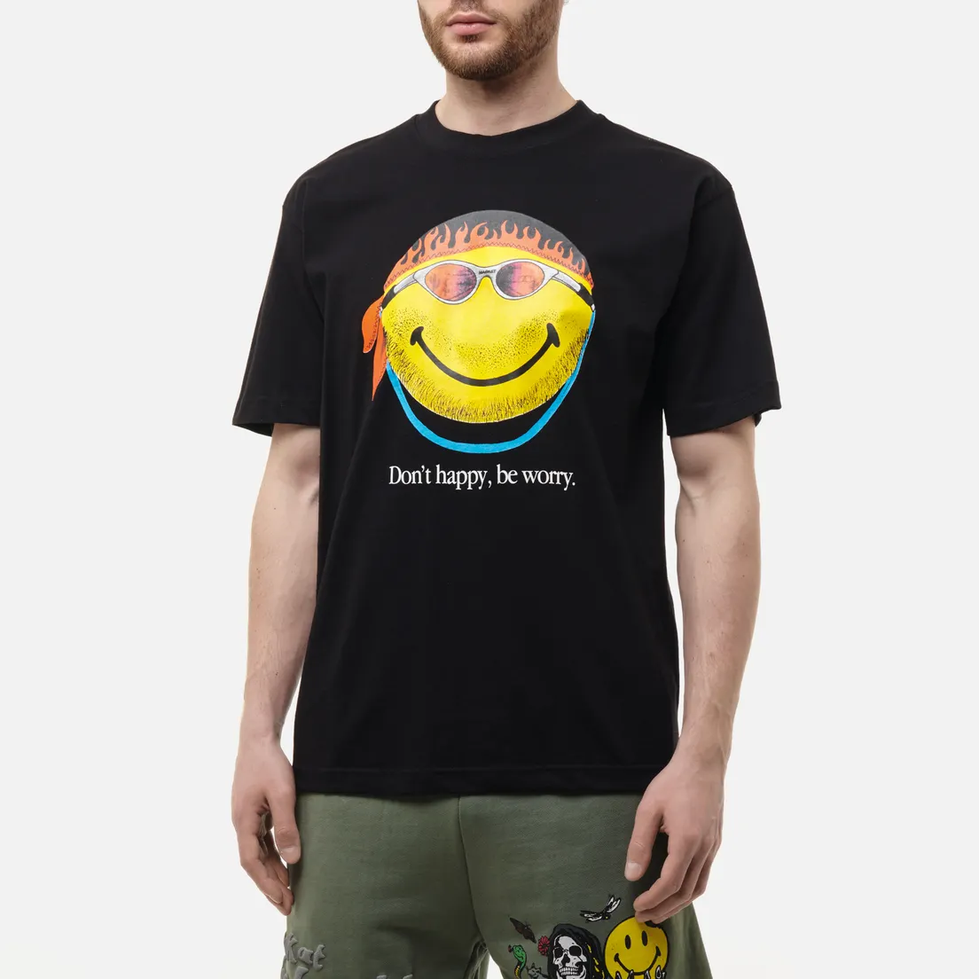 MARKET Мужская футболка Smiley Dont Happy Be Worry