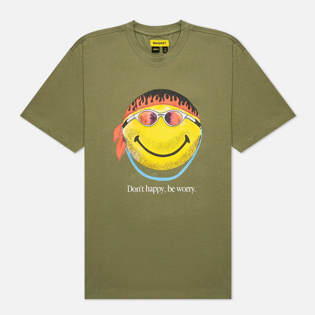 MARKET Мужская футболка Smiley Dont Happy Be Worry