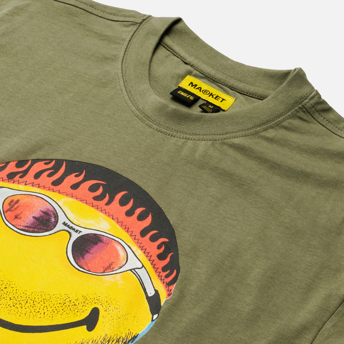 Мужская футболка MARKET, цвет зелёный, размер S 399000974-1059 Smiley Dont Happy Be Worry - фото 2