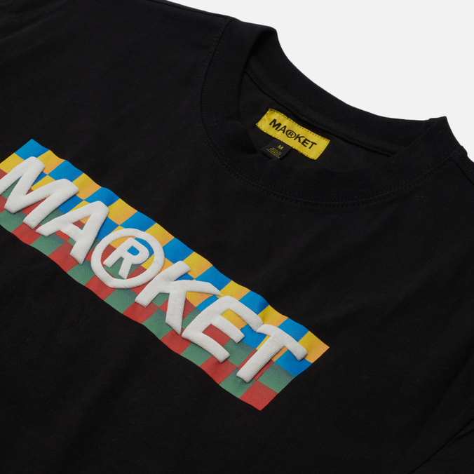 Мужская футболка MARKET, цвет чёрный, размер XL 399001063-0001 Checkered Bar Logo - фото 2